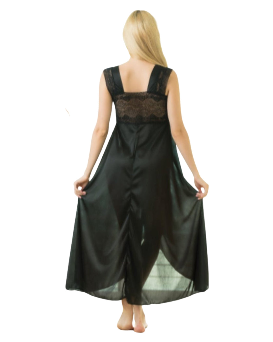 Elegant 1 Piece Cross Cut Long Nightie