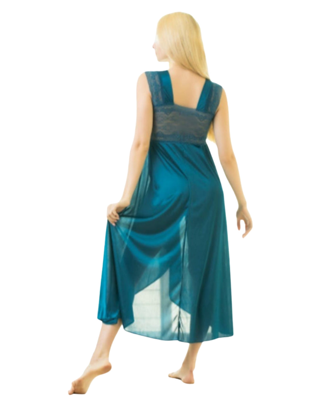 Elegant 1 Piece Cross Cut Long Nightie