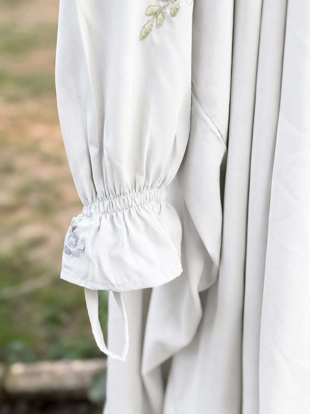 EMBROIDERED 3 PIECE (NAQAB , JILBAB & SKIRT) - White