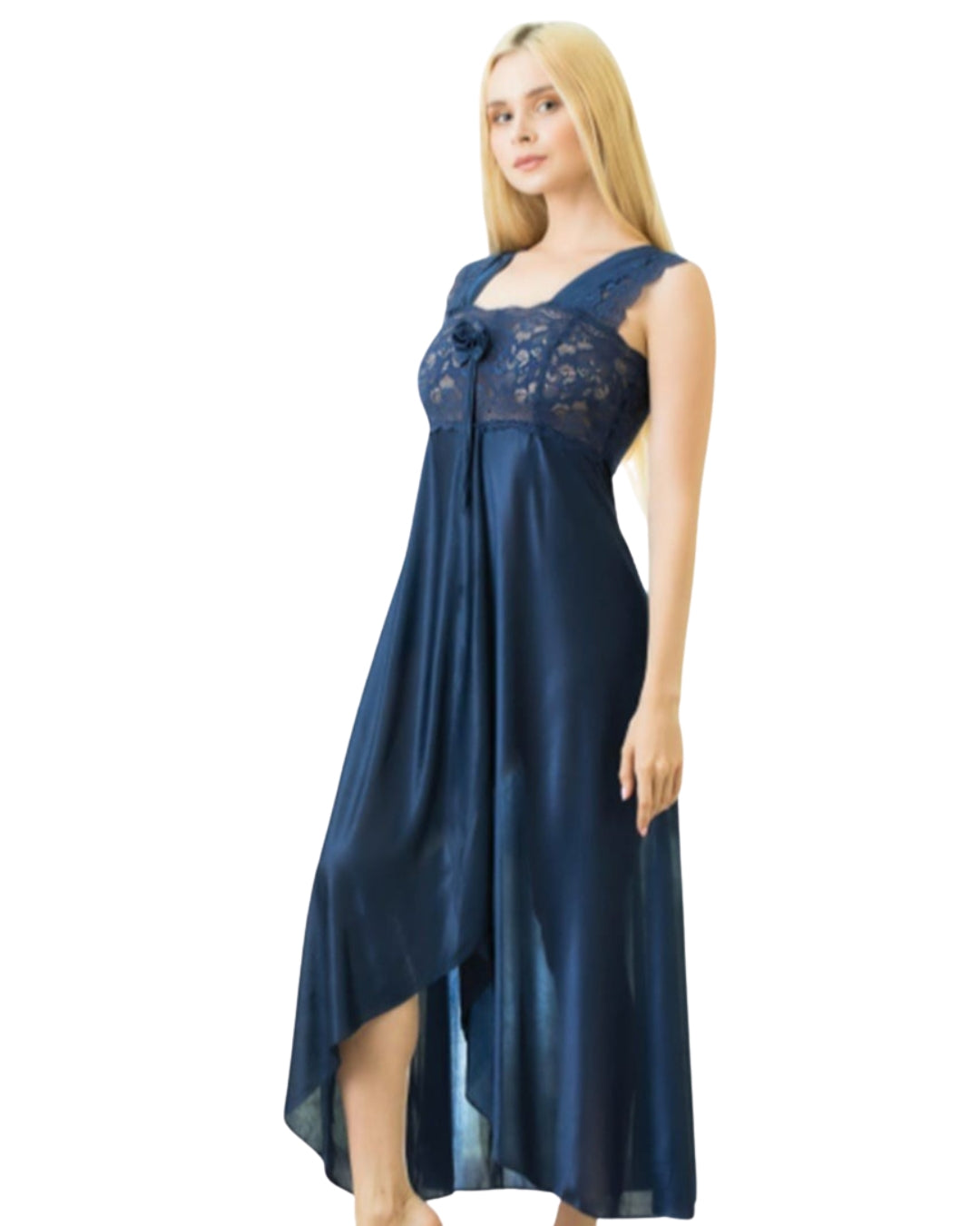 Elegant 1 Piece Cross Cut Long Nightie